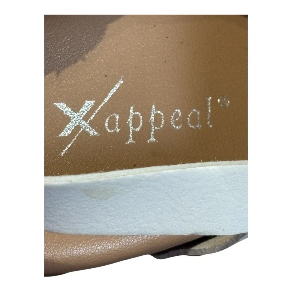 Xappeal Amelia Platform Sandals Womens‎ 7 White Espadrille Studded Buckle Strap